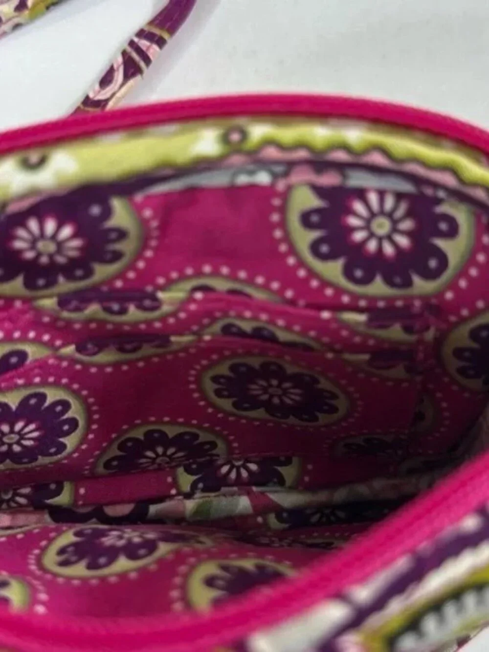 Vera Bradley Pink and Purple Crossbody Bag with Floral Elegance